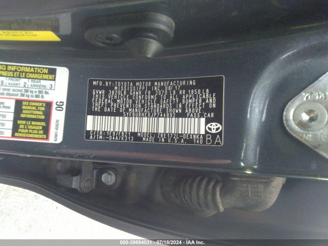 Toyota COROLLA LE 2018 5YFBURHEXJP744892 Image 9