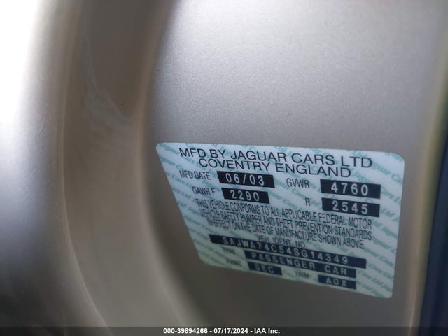 2004 JAGUAR XJ SAJWA74C54SG14349 Photo 8