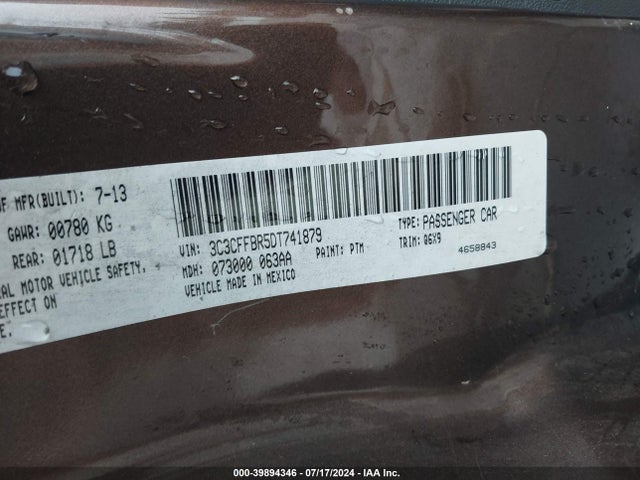 2013 FIAT 500 3C3CFFBR5DT741879 Photo 8