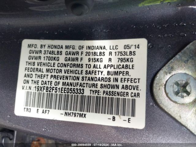 19XFB2F51EE055333 Honda Civic Lx