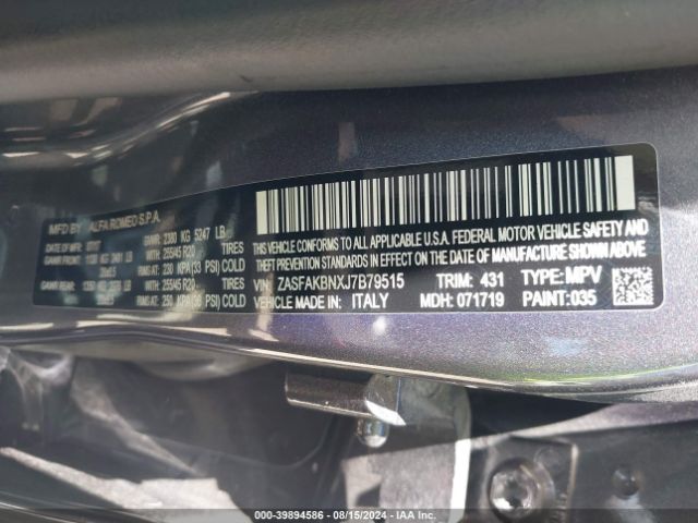 ZASFAKBNXJ7B79515 Alfa Romeo Stelvio Ti Awd