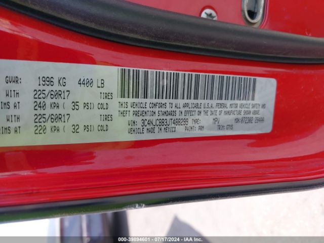 3C4NJCBB3JT488299 Jeep Compass Sun And Wheel Fwd