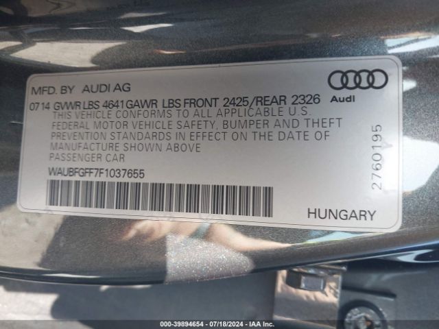 WAUBFGFF7F1037655 Audi S3 2.0t Premium Plus