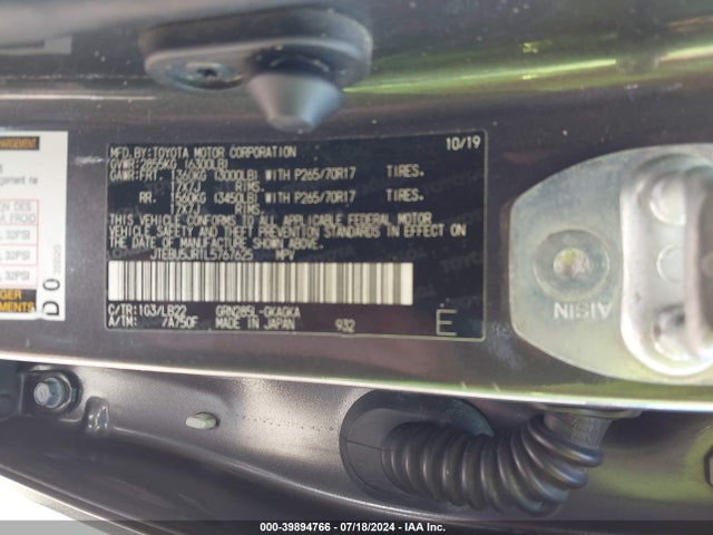Toyota 4runner Sr5 Premium 2020 JTEBU5JR1L5767625 Image 9