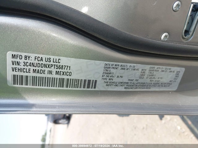 3C4NJDDNXPT568771 Jeep Compass Trailhawk 4x4