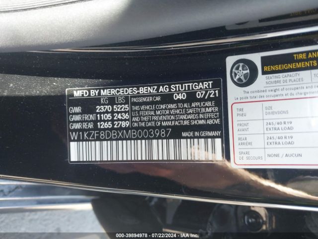 W1KZF8DBXMB003987 Mercedes-Benz E 350