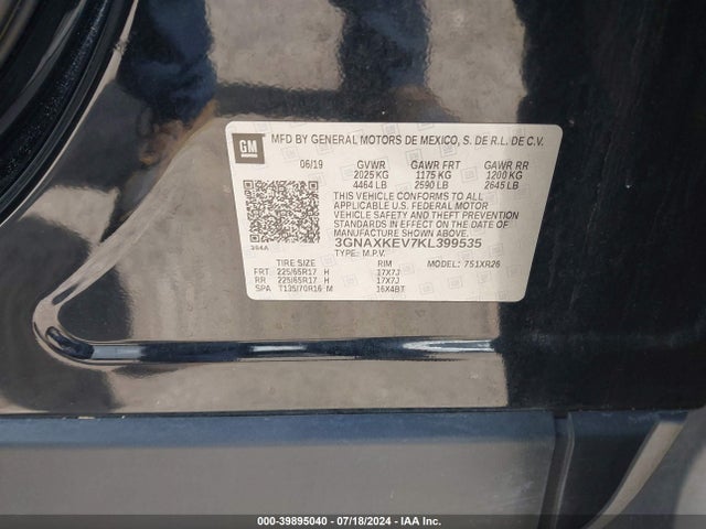 Chevrolet EQUINOX LT 2019 3GNAXKEV7KL399535 Image 9