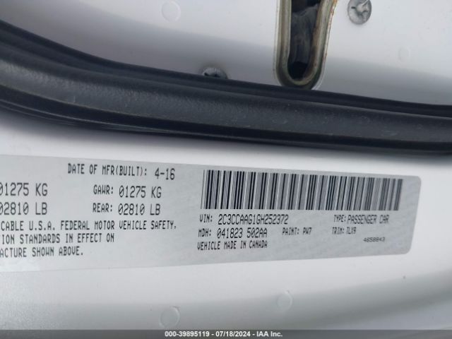 2C3CCAAG1GH252372 Chrysler 300 Limited