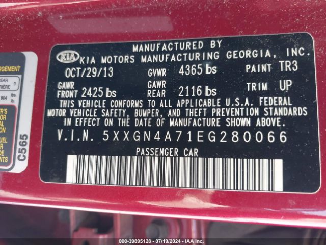 5XXGN4A71EG280066 KIA OPTIMA EX