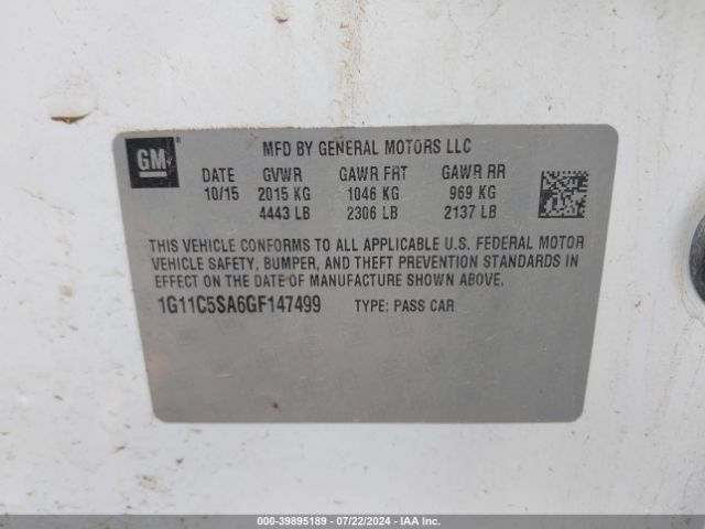 1G11C5SA6GF147499 Chevrolet Malibu Limited Lt