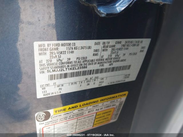 5LMJJ2LT1KEL23586 Lincoln Navigator Reserve