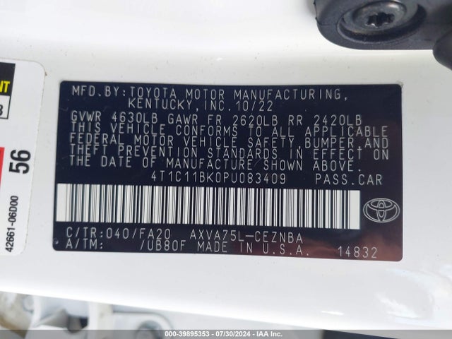 Toyota CAMRY LE 2023 4T1C11BK0PU083409 Image 9