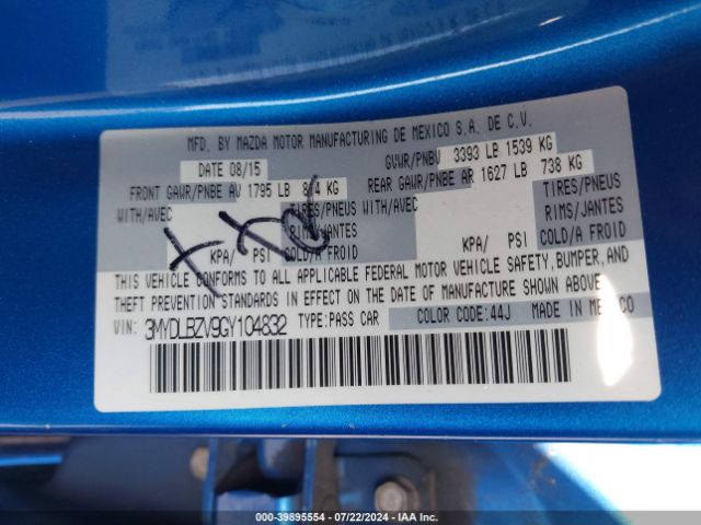 3MYDLBZV9GY104832 Scion IA
