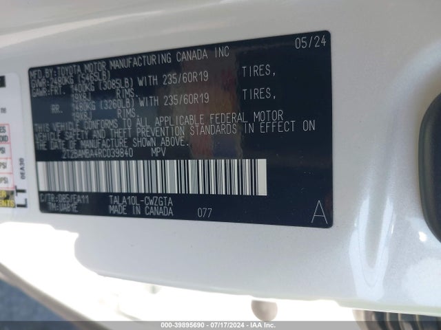 2T2BAMBA4RC039840 Lexus Rx 350 Premium