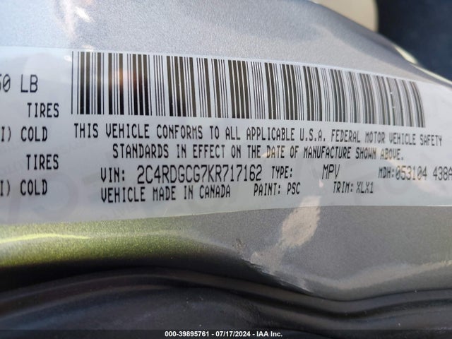 Dodge Grand Caravan Sxt 2019 2C4RDGCG7KR717162 Image 9