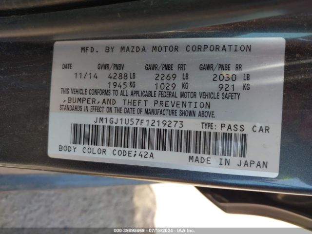 JM1GJ1U57F1219273 Mazda Mazda6 I Sport