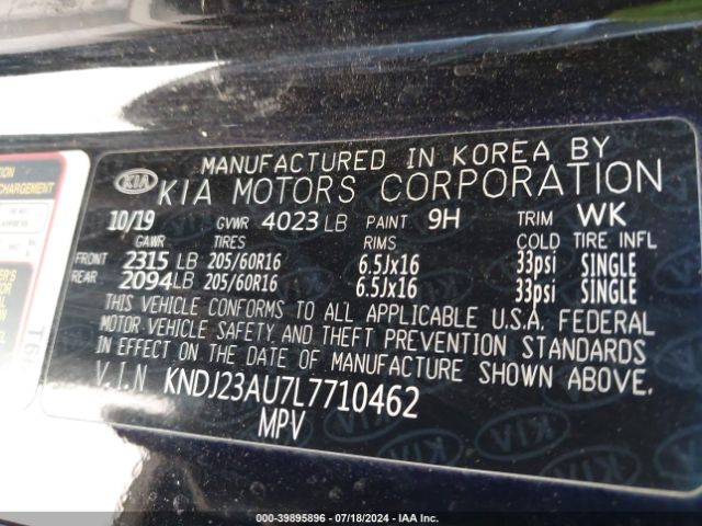 KNDJ23AU7L7710462 KIA SOUL LX