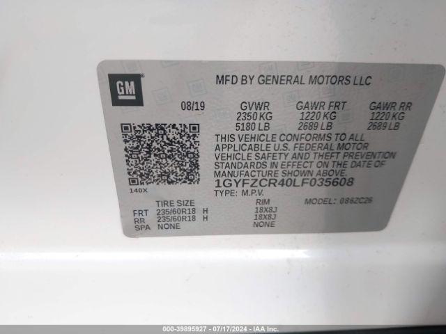 1GYFZCR40LF035608 Cadillac Xt4 Fwd Premium Luxury