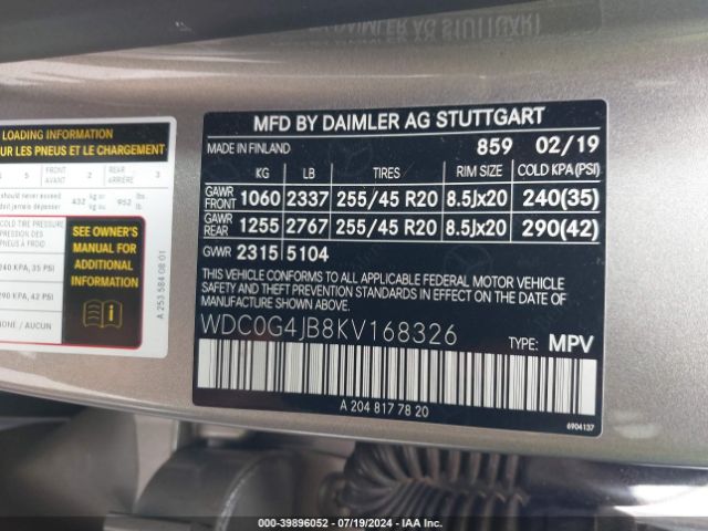 WDC0G4JB8KV168326 Mercedes-Benz GLC 300