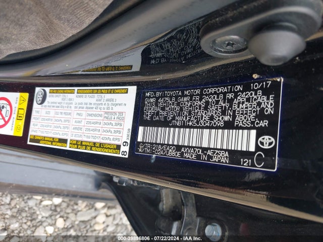 Toyota CAMRY SE 2018 JTNB11HK5J3047098 Image 9