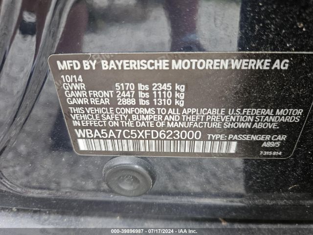 2015 BMW 528 WBA5A7C5XFD623000 Photo 8