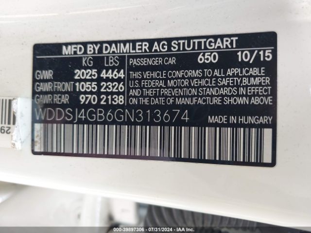WDDSJ4GB6GN313674 Mercedes-Benz CLA 250 4MATIC
