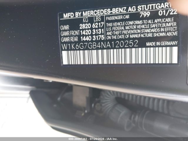 W1K6G7GB4NA120252 Mercedes-Benz S 580 4matic
