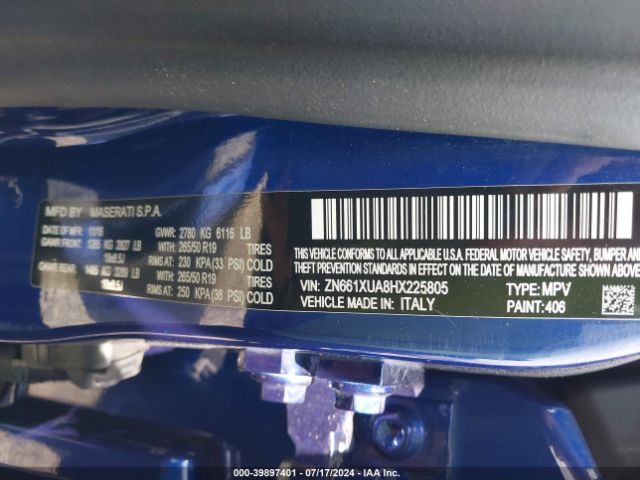 ZN661XUA8HX225805 Maserati Levante