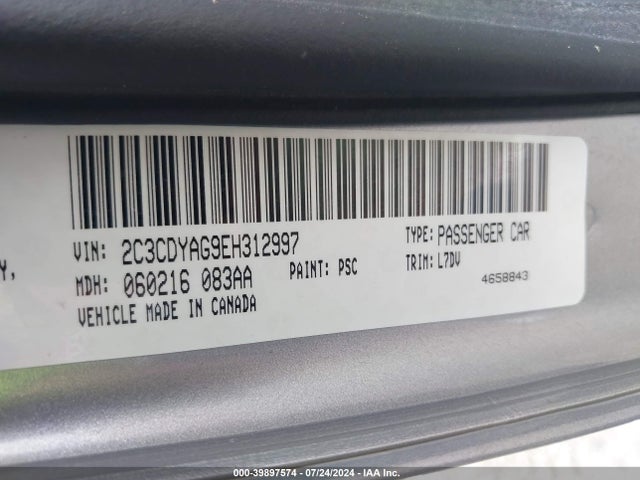 Dodge Challenger Sxt 2014 2C3CDYAG9EH312997 Image 9