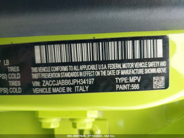 ZACCJABB6JPH34197 Jeep Renegade Latitude Fwd