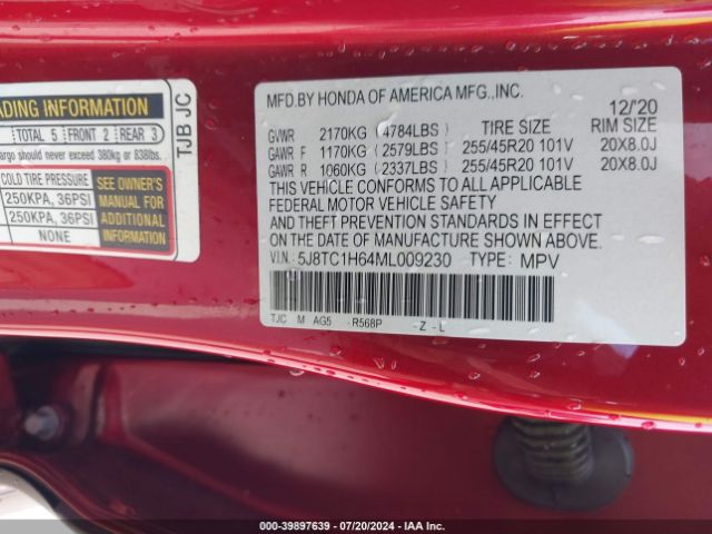 5J8TC1H64ML009230 Acura Rdx A-spec Package