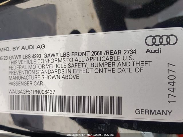 2023 AUDI A5 CABRIOLET WAU3AGF51PN006437 Photo 8