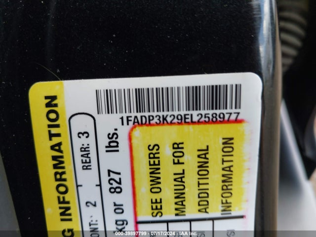 Ford FOCUS SE 2014 1FADP3K29EL258977 Image 9