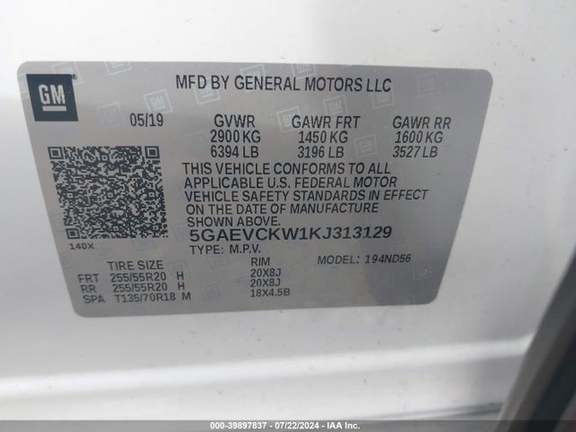 Buick Enclave Awd Avenir 2019 5GAEVCKW1KJ313129 Image 9