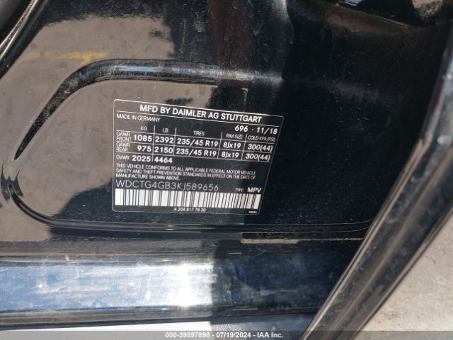 WDCTG4GB3KJ589656 Mercedes-Benz Gla 250 4matic