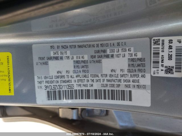 3MYDLBZV3GY110593 Scion IA