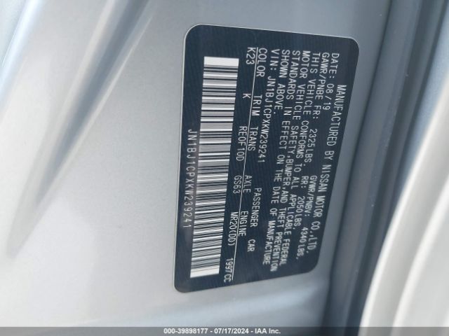 JN1BJ1CPXKW239241 Nissan Rogue Sport Sl