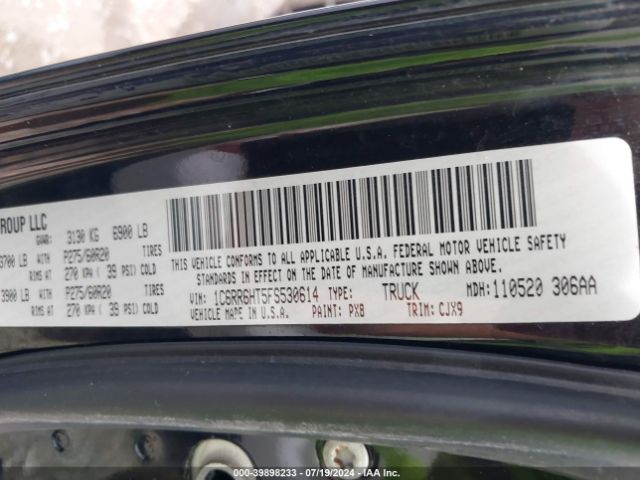 1C6RR6HT5FS530614 RAM 1500 Sport