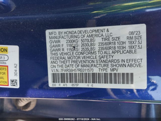 7FARS6H57RE011570 Honda Cr-v Hybrid Sport
