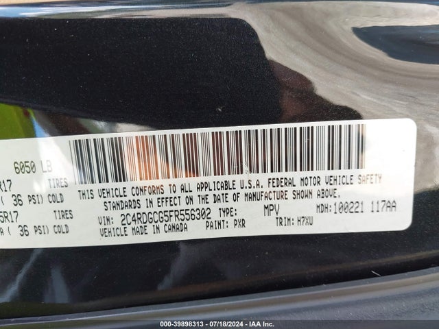 Dodge Grand Caravan Sxt 2015 2C4RDGCG5FR556302 Image 9