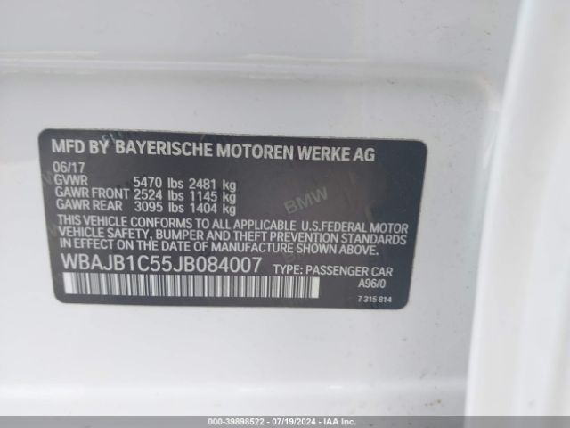 WBAJB1C55JB084007 BMW 530e Xdrive Iperformance