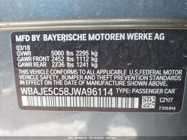WBAJE5C58JWA96114 BMW 540I