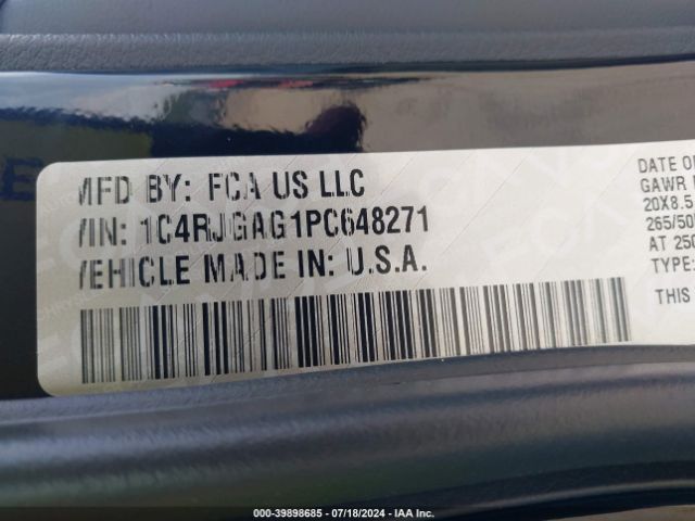 1C4RJGAG1PC648271 Jeep Grand Cherokee Altitude 4x2