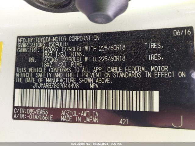 JTJYARBZ8G2044498 Lexus NX 200T