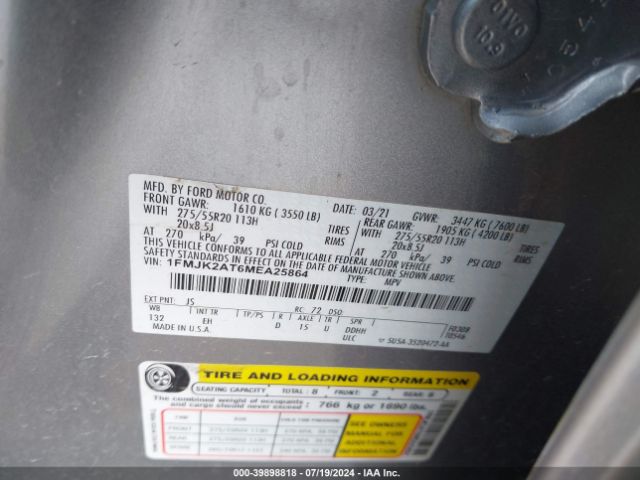 1FMJK2AT6MEA25864 Ford Expedition Limited Max
