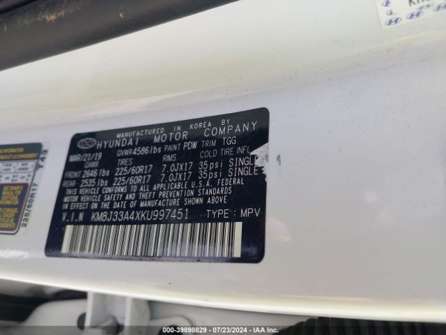 KM8J33A4XKU997451 Hyundai Tucson Value