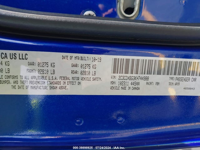 Dodge Charger Sxt Rwd 2019 2C3CDXBG3KH744988 Image 9