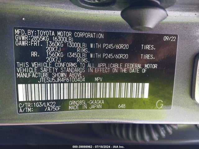 Toyota 4runner Trd Sport 2023 JTESU5JR4P6100404 Image 9