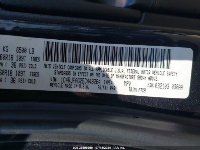 1C4RJFAG2EC448264 Jeep Grand Cherokee Laredo
