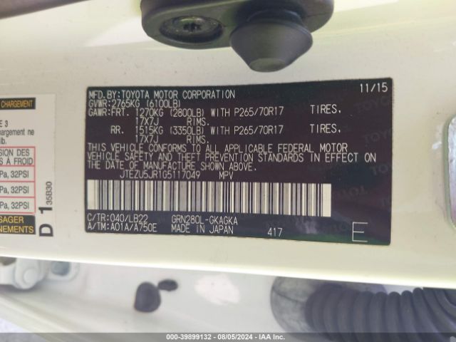 JTEZU5JR1G5117049 Toyota 4runner